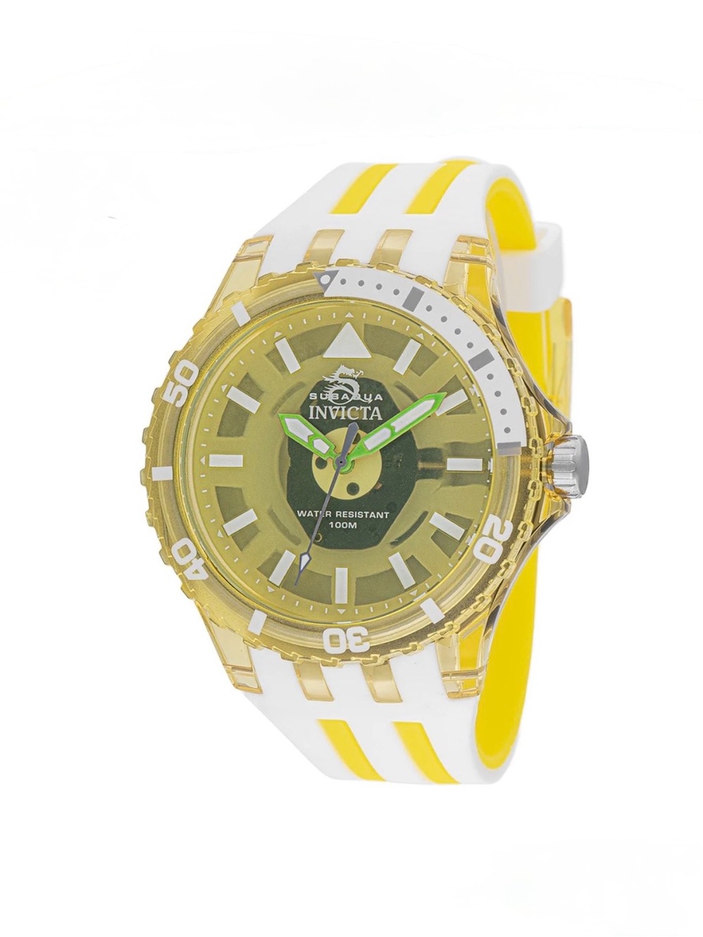 Invicta Subaqua Quartz Diver Watch 100m Green Dial Green Strap 44mm 69451